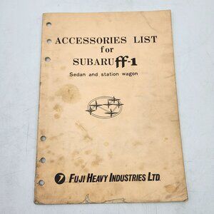Subaru Sedan Station Wagon FF-1 Accessories List Catalog Fuji Heavy Industries